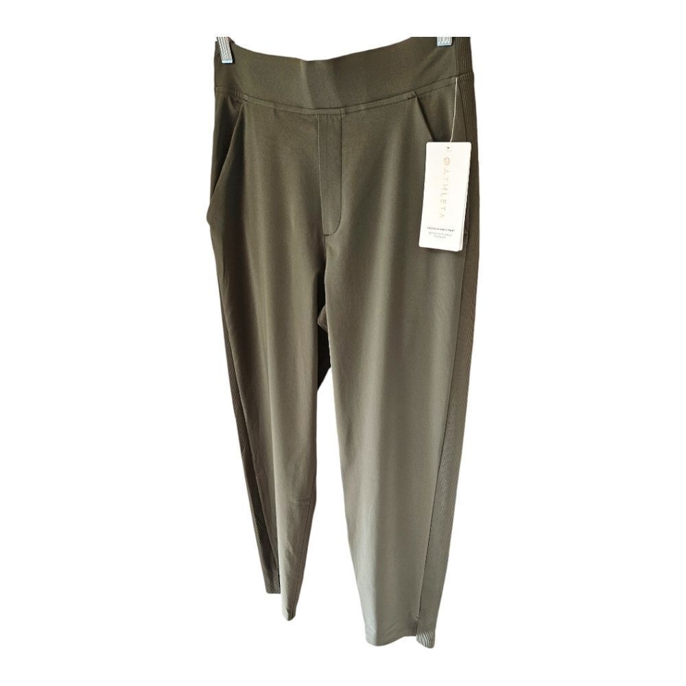 💥ATHLETA New Brooklyn Ankle Olive green Tapered Pull On Elastic Casual Travel - Picture 3 of 14